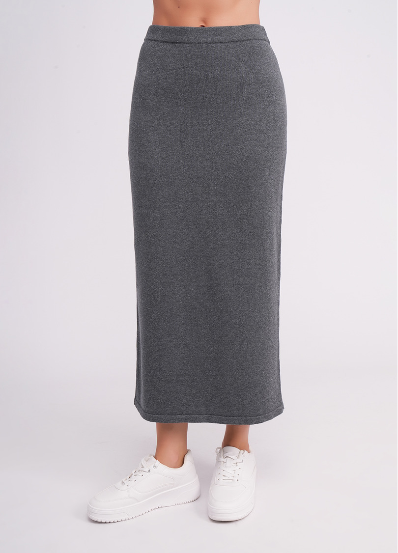 Трикотажная юбка миди FREYJA CTN 8504/230 asphalt melange (серый)