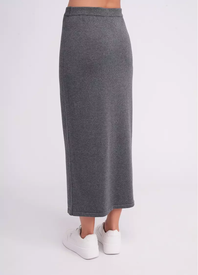 Трикотажная юбка миди FREYJA CTN 8504/230 asphalt melange (серый)