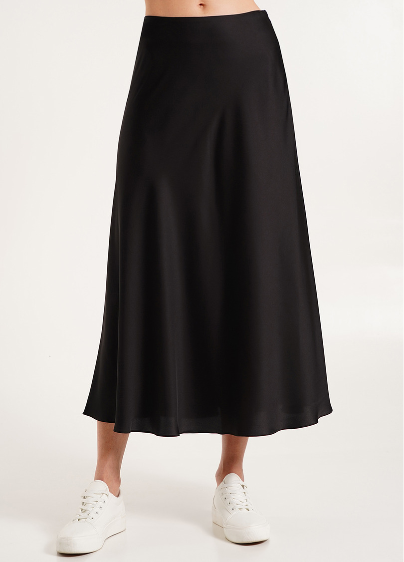 Шовкова спідниця міді HELENA SKIRT 8501/050 black (чорний)