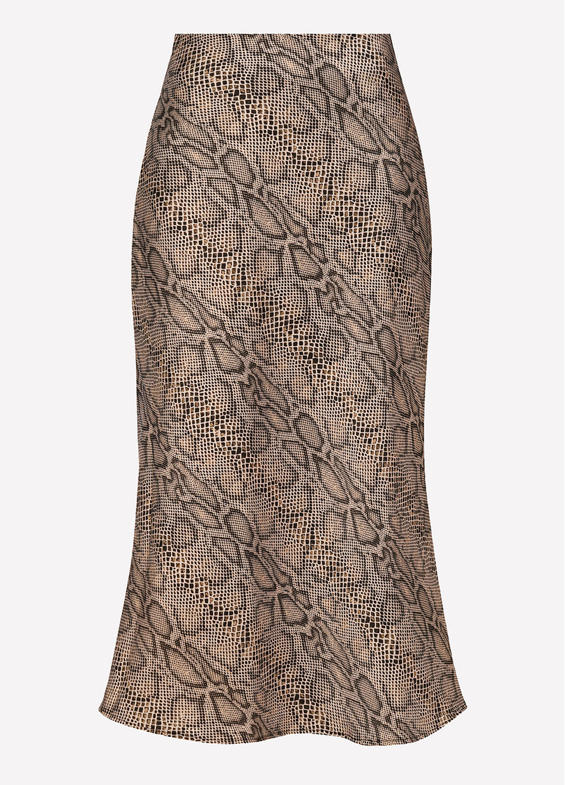Шелковая юбка с анималистическим принтом SAVANNA SKIRT 8503/050 python (серый)