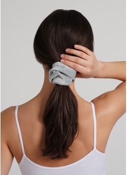 Велюровая резинка для волос скранч SOFT WINTER elastic grey (серый)