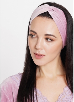 Велюровая повязка на голову SOFT WINTER pink (розовый)