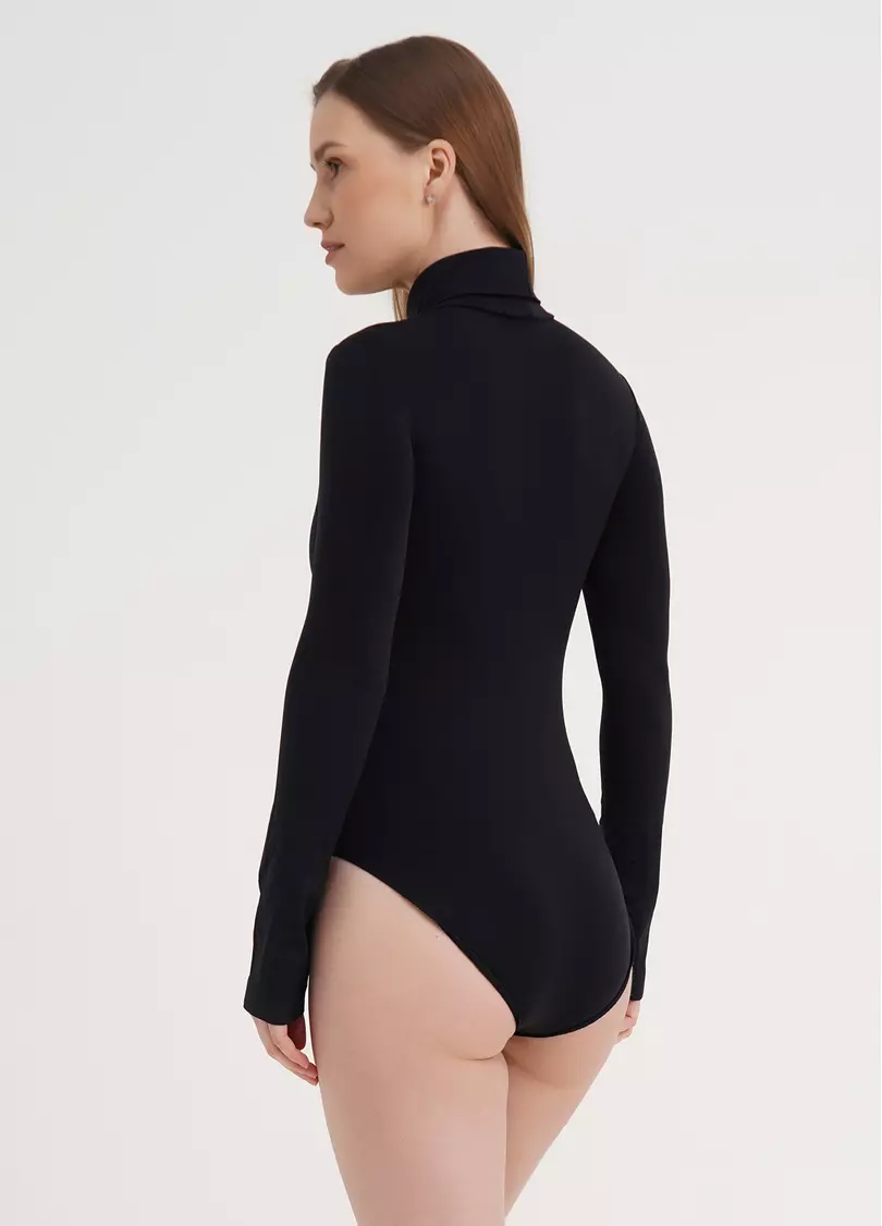 Бесшовное боди с высоким воротом BODY DOLCEVITA MANICA LUNGA (черный)