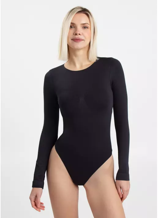Боді безшовне з довгим рукавом BODY LONGSLEEVE black (чорний)
