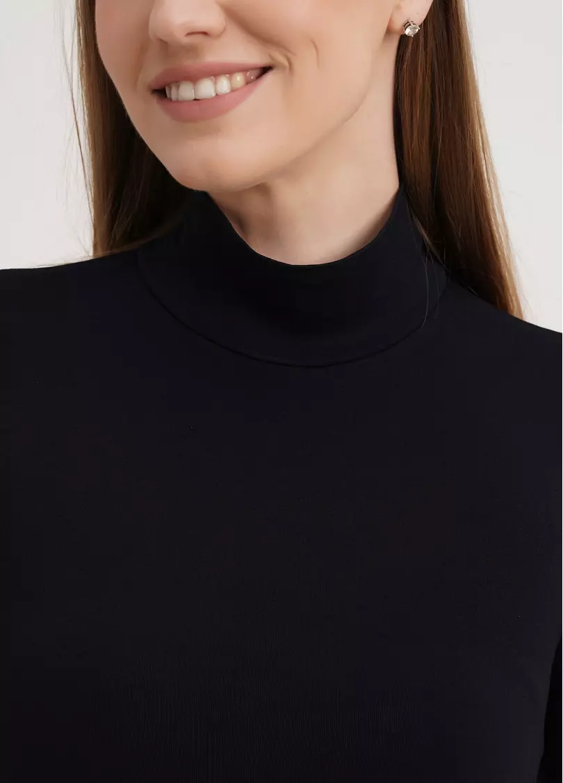 Боді безшовне з низьким коміром BODY LUPETTO MANICA LUNGA (чорний)