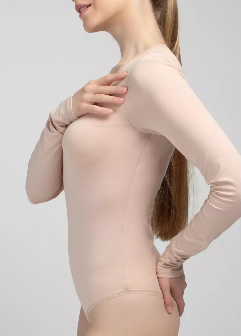 Хлопковое боди Body line 3307/010 beige (бежевый)