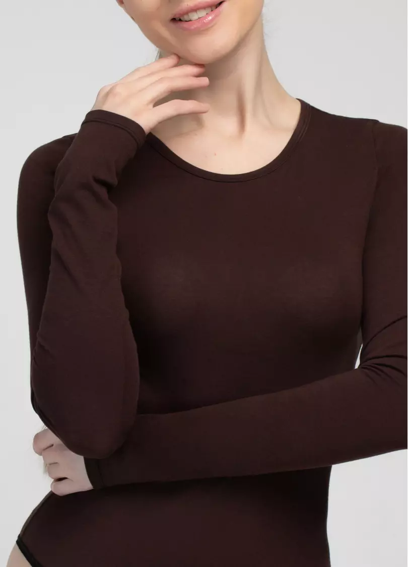 Бавовняне боді Body line 3307/010 coffee (коричневий)