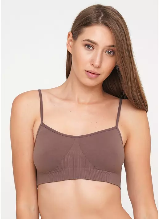 Бесшовный топ BRASSIERE deep taupe (коричневый)