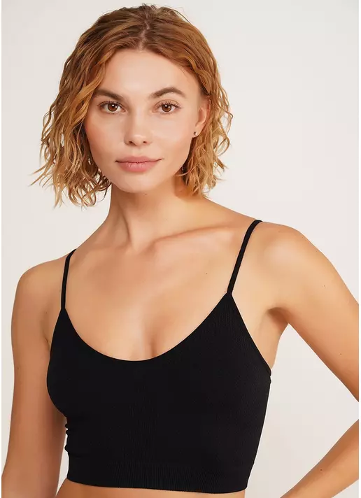 Фактурний безшовний топ майка CAMI TOP BRAID black (чорний)