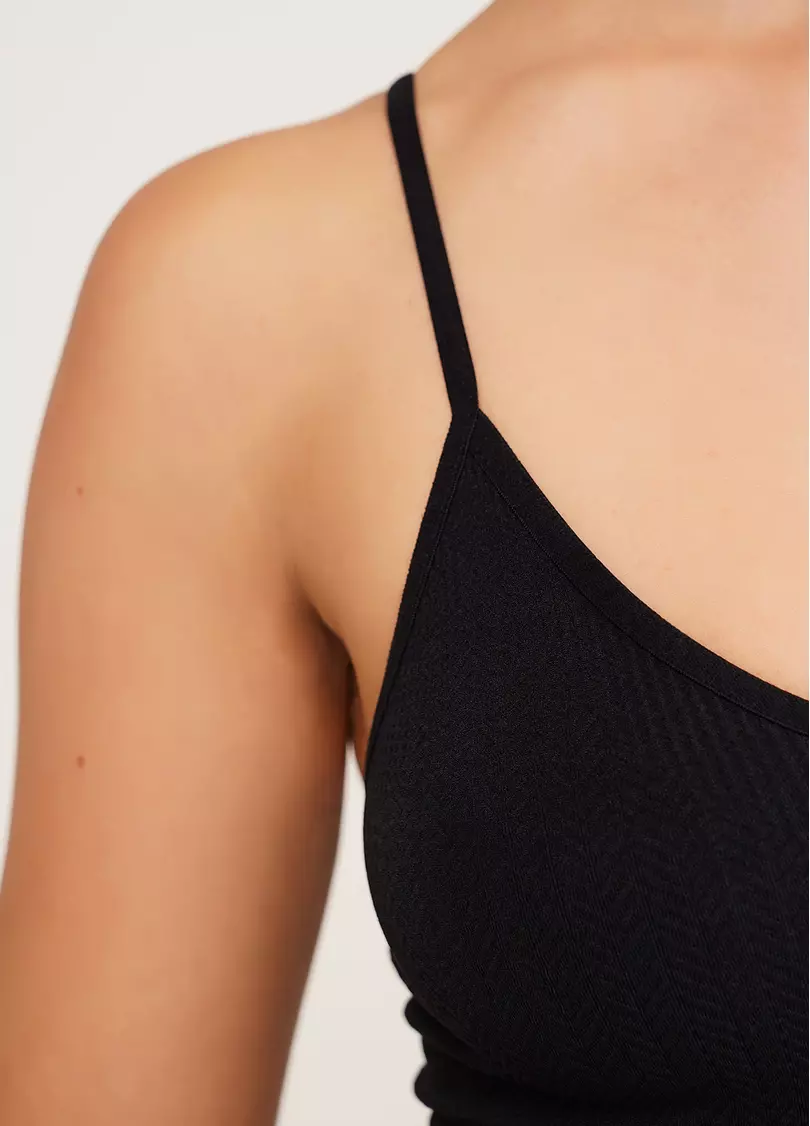 Фактурний безшовний топ майка CAMI TOP BRAID black (чорний)