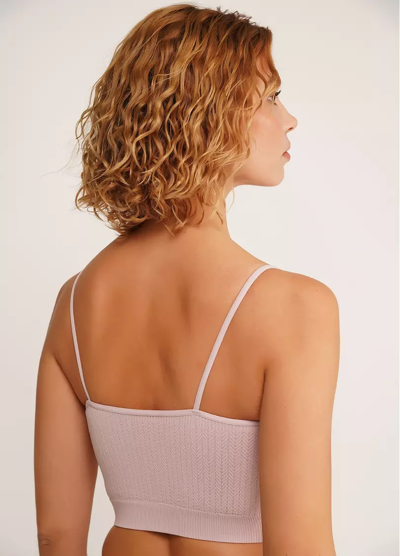 Фактурный безшовный топ майка CAMI TOP BRAID burnished lilac (розовый)