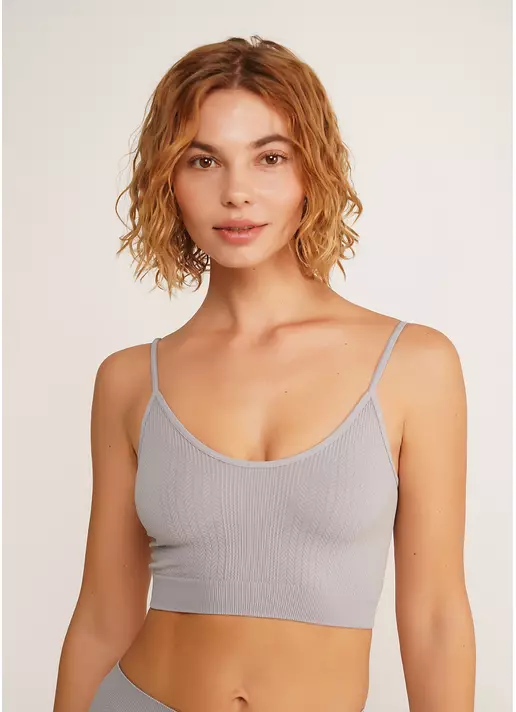 Фактурний безшовний топ майка CAMI TOP BRAID griffin (сірий)