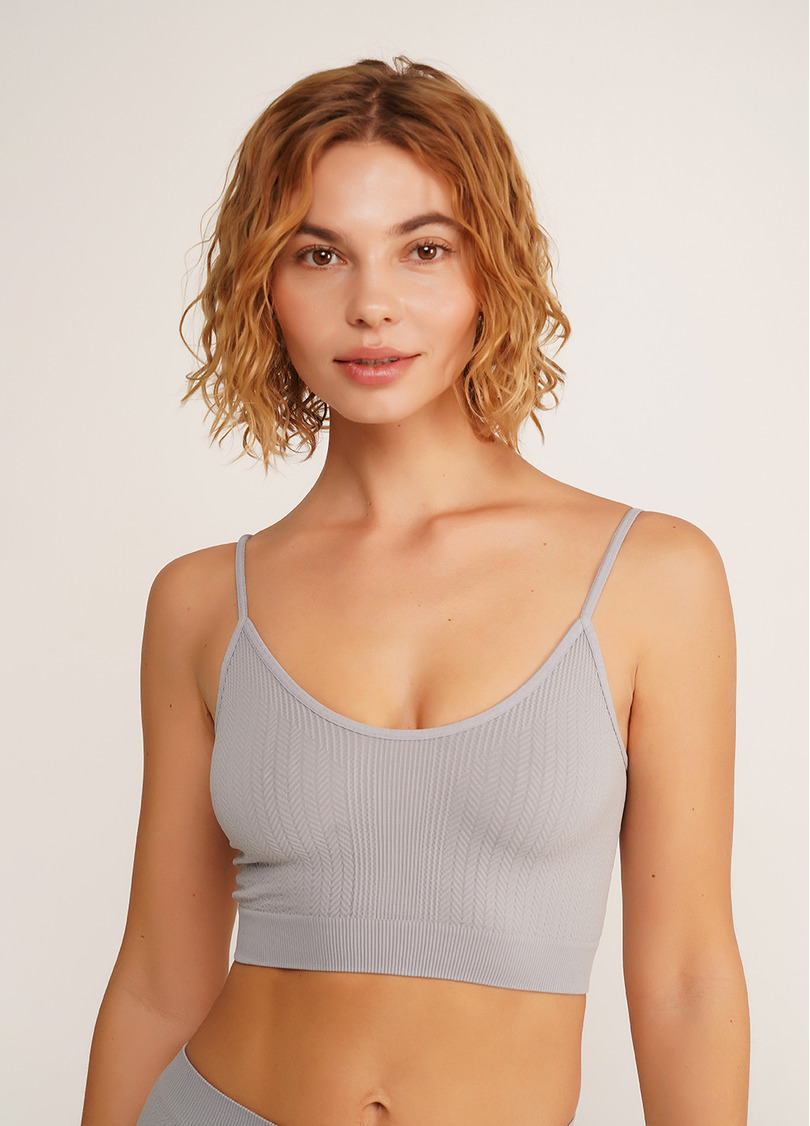Фактурний безшовний топ майка CAMI TOP BRAID griffin (сірий)