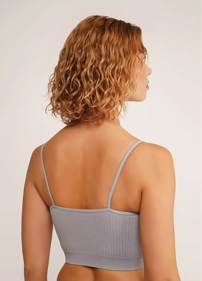 Фактурный безшовный топ майка CAMI TOP BRAID griffin (серый)