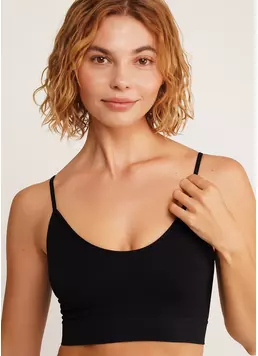 Бесшовный топ майка с фактурным узором CAMI TOP GRAIN black (черный)