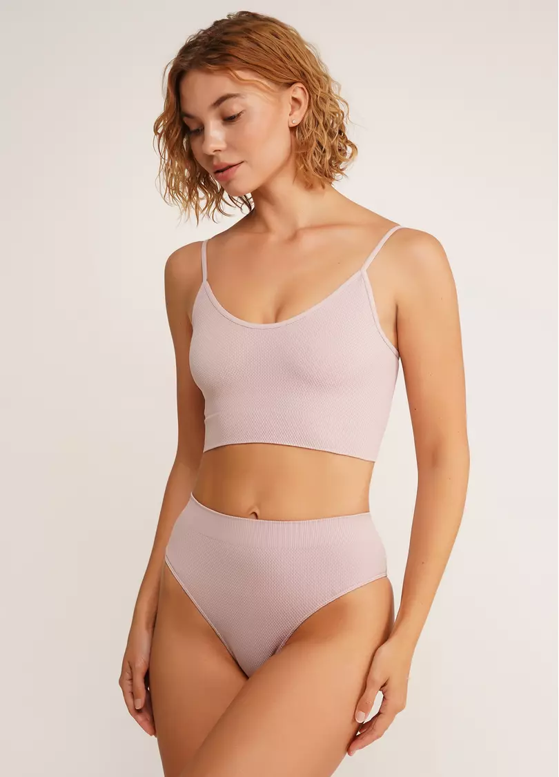 Бесшовный топ майка с фактурным узором CAMI TOP GRAIN burnished lilac (розовый)