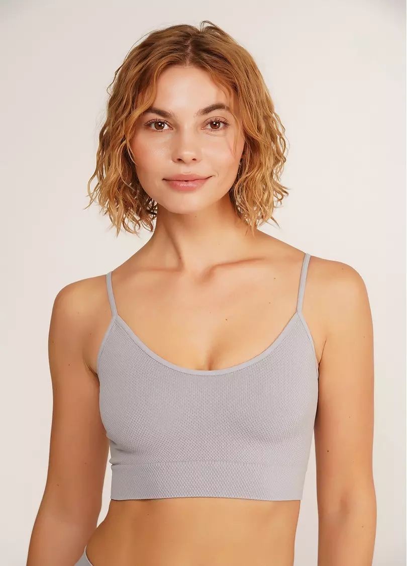 Бесшовный топ майка с фактурным узором CAMI TOP GRAIN griffin (серый)