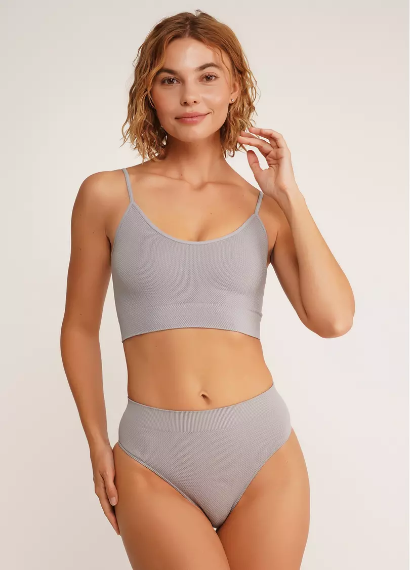 Бесшовный топ майка с фактурным узором CAMI TOP GRAIN griffin (серый)