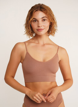 Бесшовный топ майка с фактурным узором CAMI TOP GRAIN mokko (коричневый)