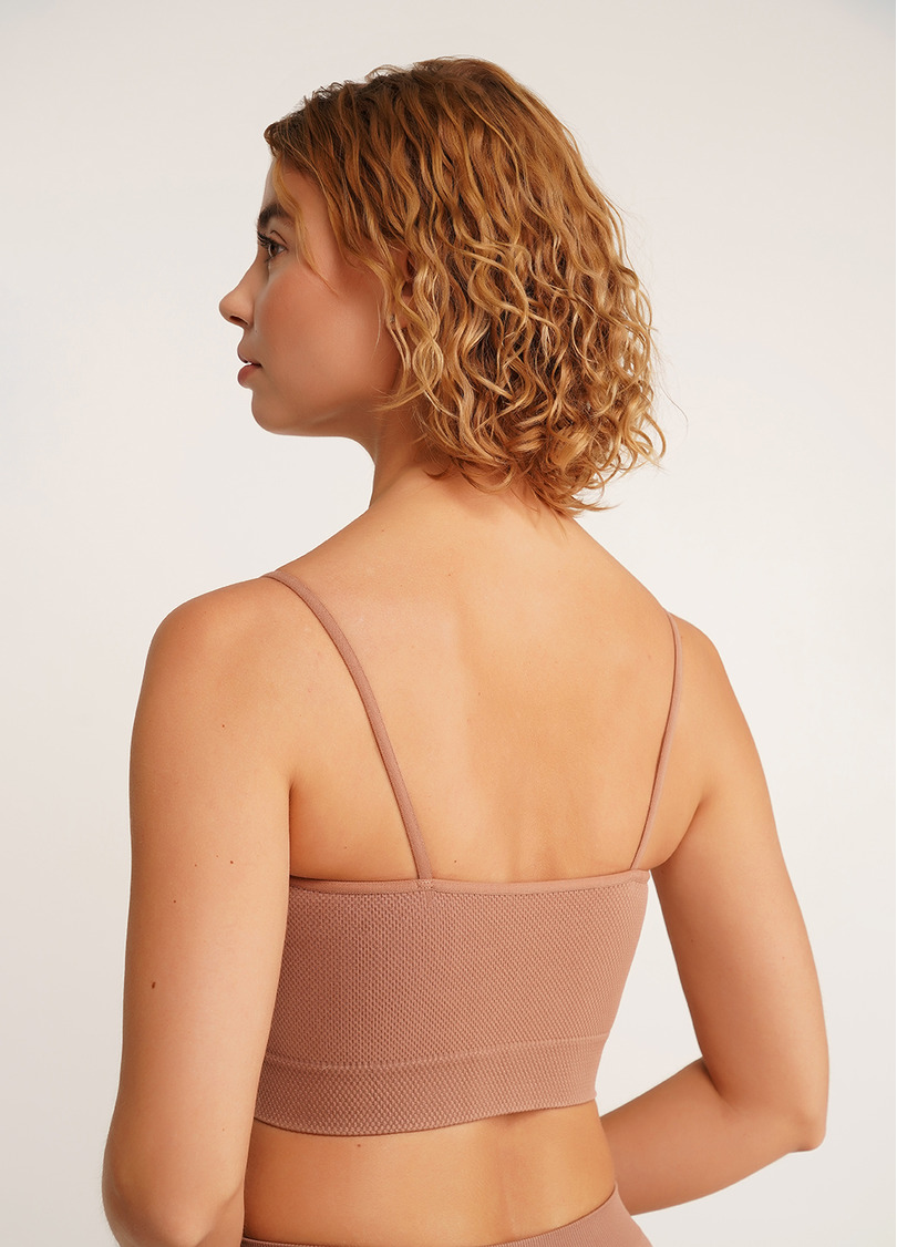 Безшовний топ майка з фактурним візерунком CAMI TOP GRAIN mokko (коричневий)