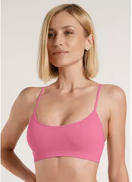 Топ на бретелях в рубчик CAMI TOP RIB bubblegum (рожевий)