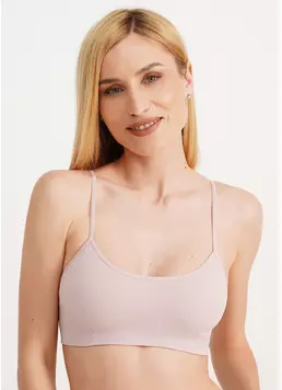 Топ на бретелях в рубчик CAMI TOP RIB burnished lilac (рожевий)