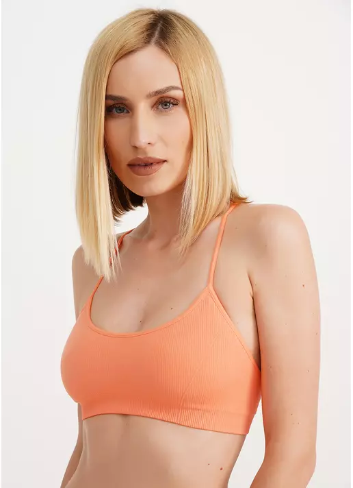 Топ на бретелях в рубчик CAMI TOP RIB desert flowers (оранжевый) Топ на бретелях в рубчик CAMI TOP RIB desert flowers (оранжевый)