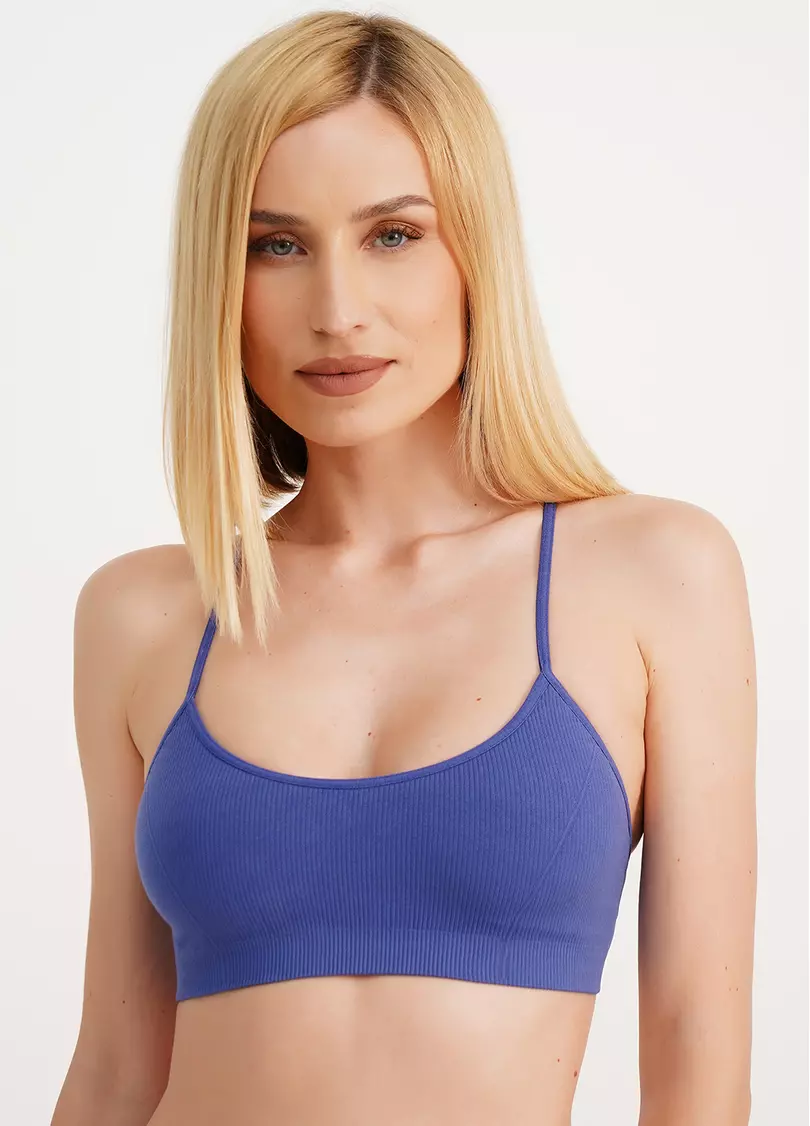 Топ на бретелях в рубчик CAMI TOP RIB marlin (синій)