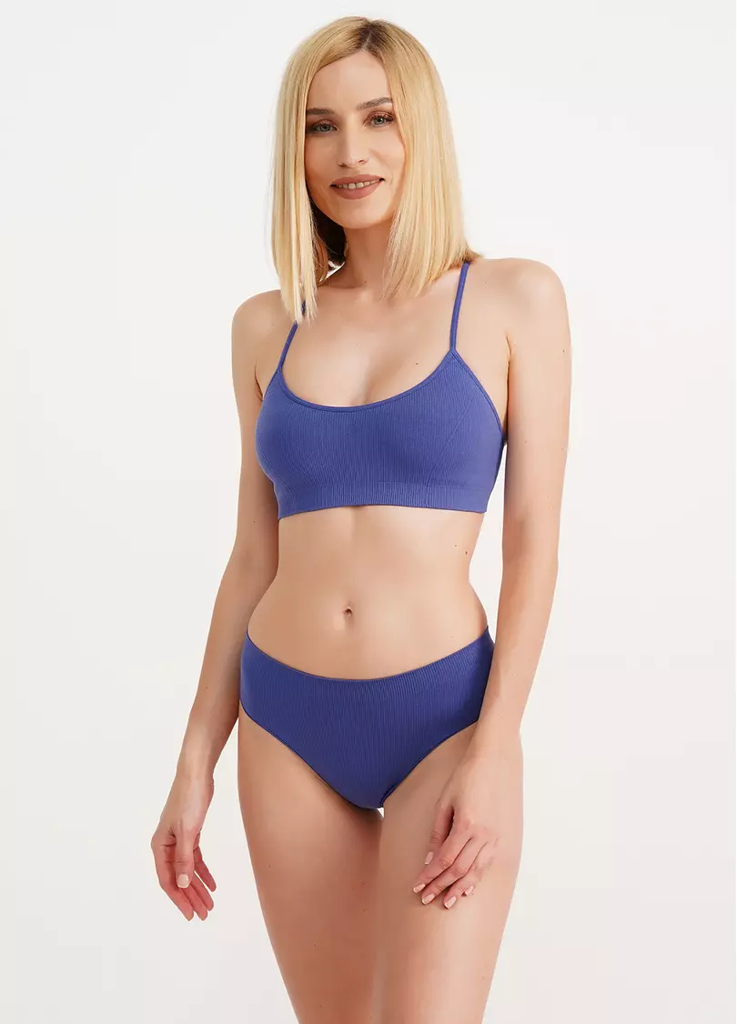 Топ на бретелях в рубчик CAMI TOP RIB marlin (синій)