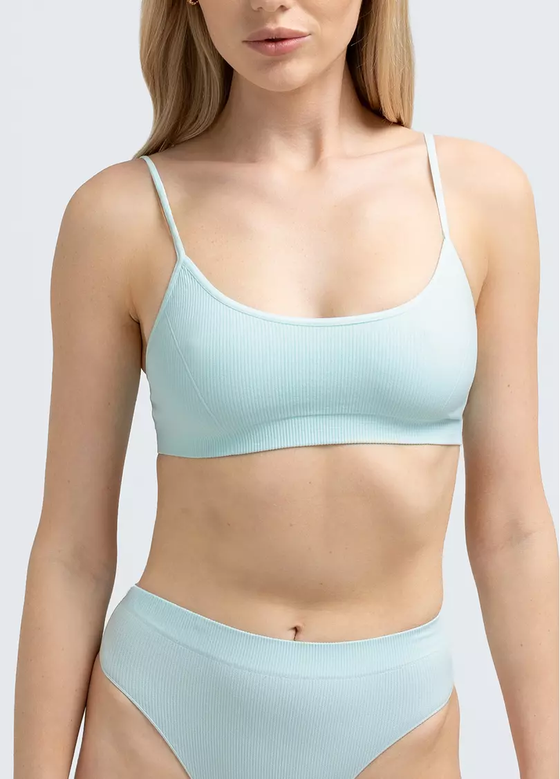 Топ на бретелях в рубчик CAMI TOP RIB mint (зеленый)
