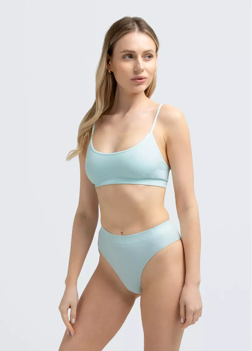 Топ на бретелях в рубчик CAMI TOP RIB mint (зеленый)