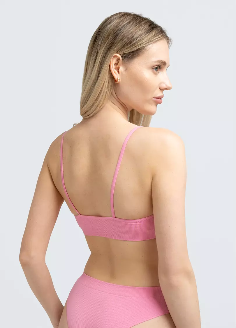 Топ на бретелях в рубчик CAMI TOP RIB (рожевий)