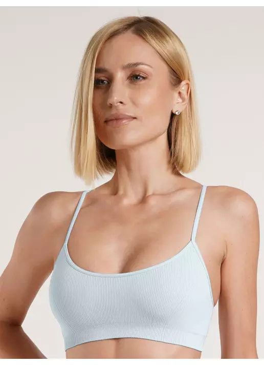 Топ на бретелях в рубчик CAMI TOP RIB spun sugar (блакитний)