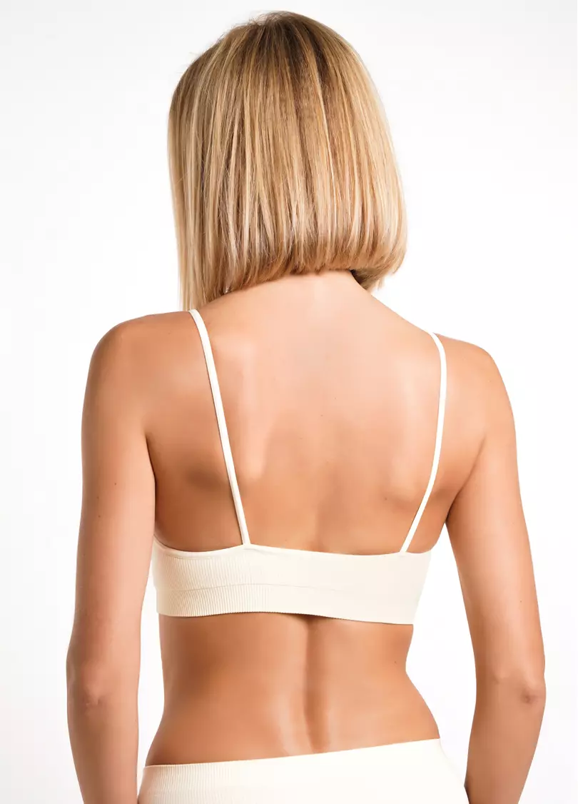 Топ на бретелях в рубчик CAMI TOP RIB vanilla (желтый)