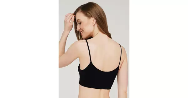 Безшовний топ на бретелях CAMI TOP (чорний) Giulia — Офіційний