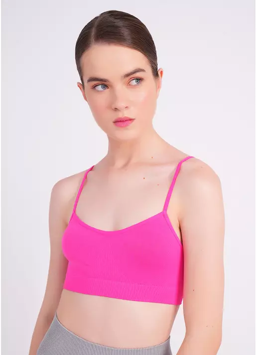 Безшовний топ на бретелях CAMI TOP bright pink (рожевий)