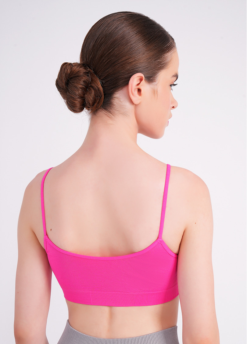 Бесшовный топ на тонких бретелях CAMI TOP bright pink (розовый)