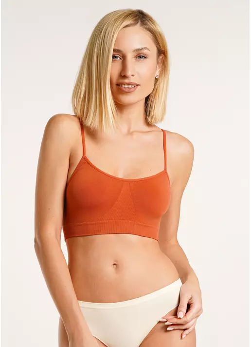 Безшовний топ на бретелях CAMI TOP burnt sienna (помаранчевий)