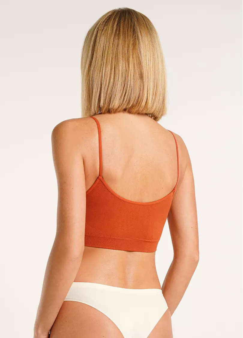 Безшовний топ на бретелях CAMI TOP burnt sienna (помаранчевий)