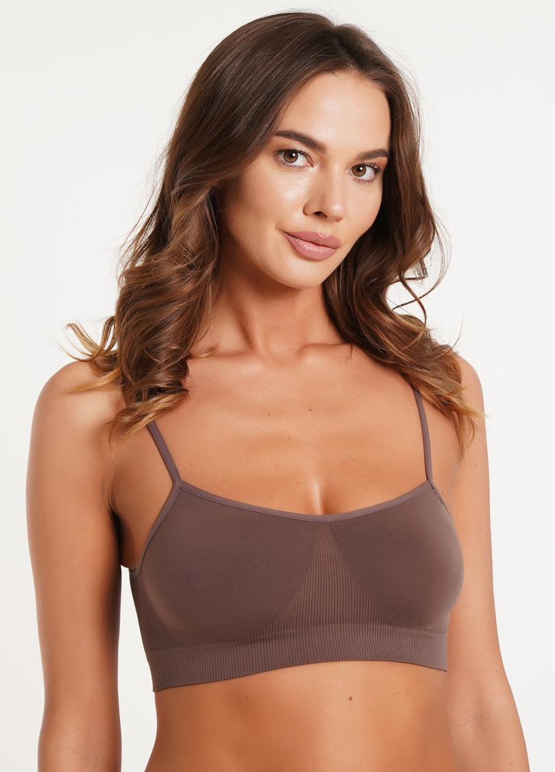 Бесшовный топ на тонких бретелях CAMI TOP deep taupe (коричневый)