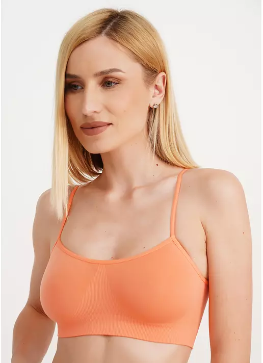 Бесшовный топ на тонких бретелях CAMI TOP desert flowers (оранжевый) Бесшовный топ на тонких бретелях CAMI TOP desert flowers (оранжевый)