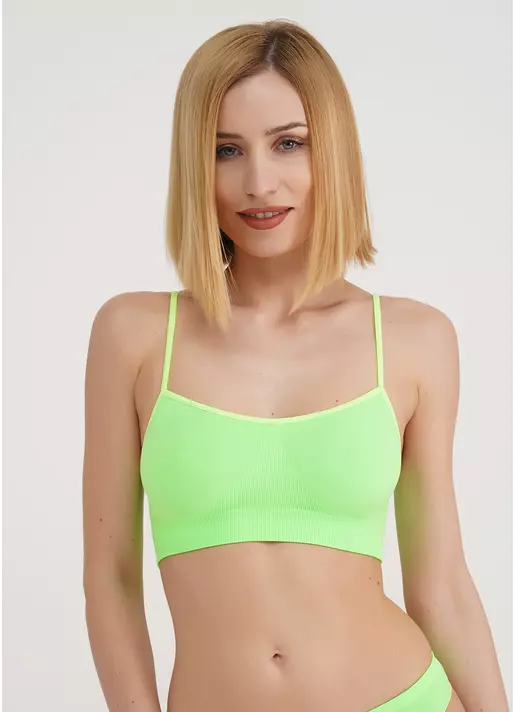 Безшовний топ на бретелях CAMI TOP green neon (неоновий зелений)