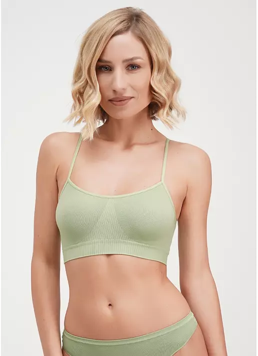 Безшовний топ на бретелях CAMI TOP kohlrabi (зелений)