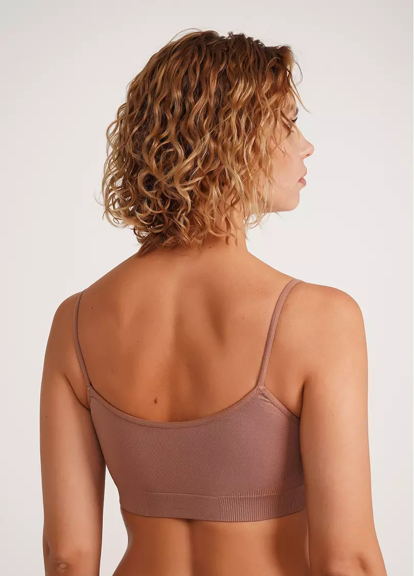 Безшовний топ на бретелях CAMI TOP mokko (коричневий)