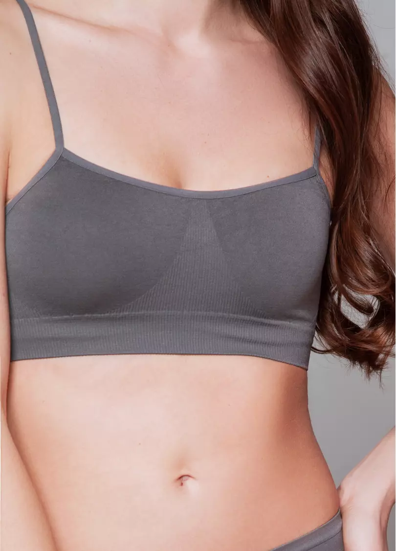 Бесшовный топ на тонких бретелях CAMI TOP poppy seed (серый)