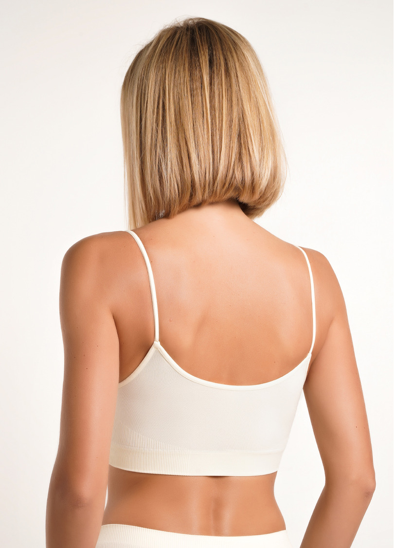 Безшовний топ на бретелях CAMI TOP vanilla (жовтий)