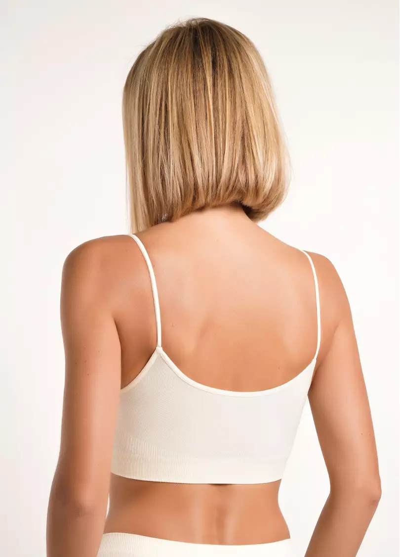 Безшовний топ на бретелях CAMI TOP vanilla (жовтий)