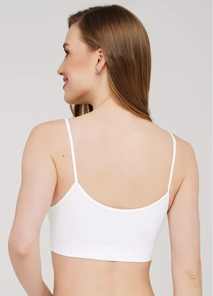 Бесшовный топ на тонких бретелях CAMI TOP (белый)