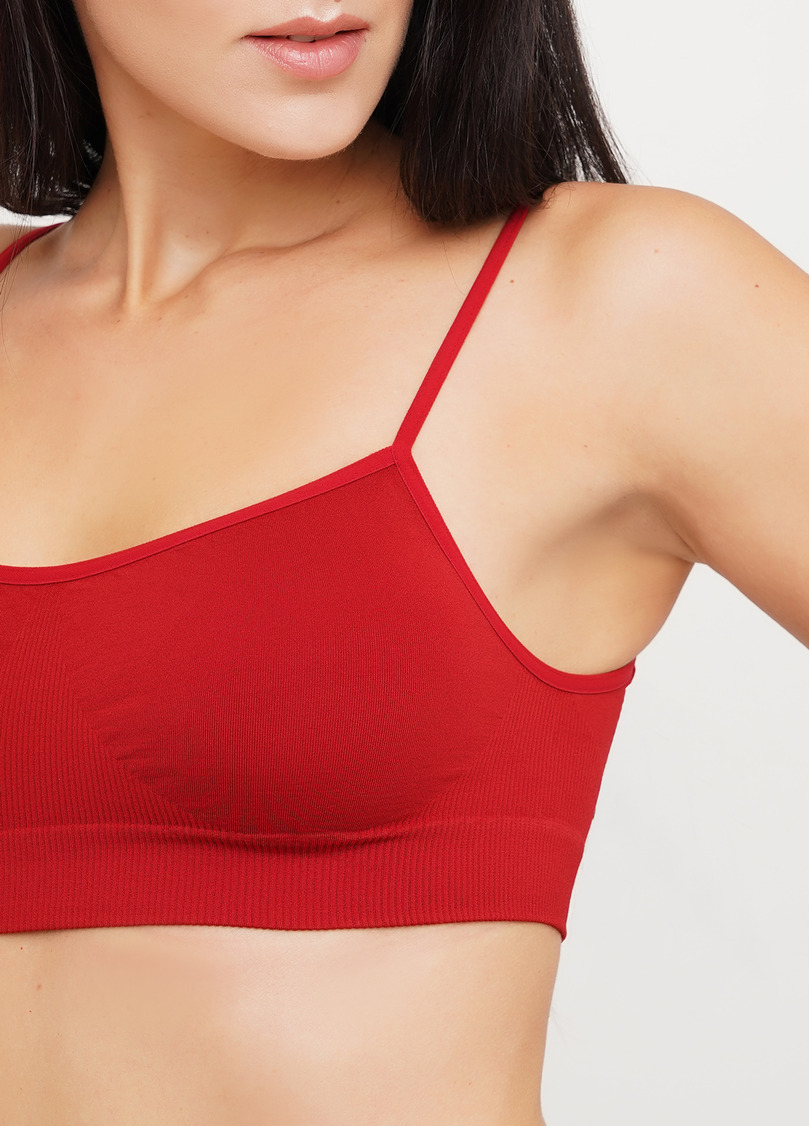 Бесшовный топ на тонких бретелях CAMI TOP winery (красный)