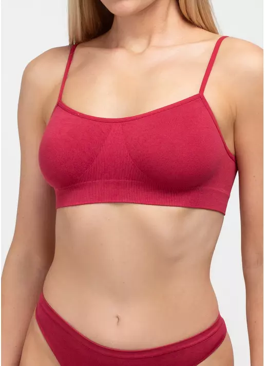 Безшовний топ на бретелях CAMI TOP winterberry (червоний)